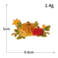 Parche bordado lentejuelas calabaza otoño, aplicación tela decorativa estilo cosecha colorido. - M1565