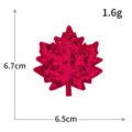 Toppa ricamata con foglia d'acero e paillettes rosse accessorio decorativo 6.7x6.5cm - M1547 rosso rosa