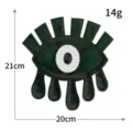 Grosse grünen Pailletten bestickte Augen Aufnäher Kleidung dekoratives Abzeichen 20x21cm 14g - Grün