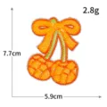 Patch brodé cerise nœud paillettes accessoire de vêtement DIY badge décoratif brillant - M1511 orange