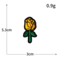 Gelbe Rosen Bestickter Aufnaeher Kleidung Zubehoer, 5.3x3cm DIY dekoratives Stoff Abzeichen. - H0641