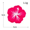 Parche Bordado Flor Hibiscus Rosa Termoadhesivo DIY Aplicación de Ropa 5x5cm nuevo - Rosa rojo