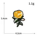 Gelbe Rosen Stickerei Aufnäher Kleidung Zubehör Stoff Abzeichen DIY dekorative Applikation - H0680