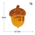 Parche bordado de bellota con lentejuelas brillantes cosecha de otoño DIY, 9x6.7cm, 2g. - M1561