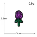 Écusson brodé rose violet, 5.3x3cm applique thermocollante en tissu pour vetement. - H0641