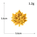 Toppa ricamata con foglia d'acero in paillettes d'oro, 5.8x5.6cm accessorio per vestiti. - M1548 giallo chiaro