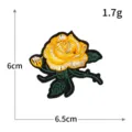Gelber Rosen bestickter Stoffaufnäher Kleidung Zubehör DIY Reparatur dekoratives Abzeichen - H0577