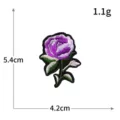 Patch brodé rose violette thermocollant badge en tissu décoration de vêtement accessoire - H0680