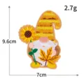 Parche bordado de gnomo de lentejuelas cosecha de otoño girasol hoja de arce ropa - M1567
