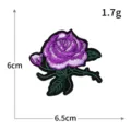 Patch brodé rose violette thermocollant applique pour vêtements couture DIY 6cm - H0577