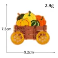 Parche de bordado de lentejuelas de carro de calabaza de cosecha de otoño, insignia de ropa. - M1566