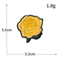 Gelbe Rosen Bestickte Flicken 5.5cm DIY Kleidung Zubehör Dekorative Stoff Applikation - H0634