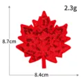 Toppa ricamata con foglia d'acero con paillettes rosse accessorio decorativo DIY. - M1545 rosso brillante