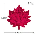 Toppa foglia d'acero con paillettes rosse ricamata applicazione per vestiti cappello decorazione - M1545 rosso rosa