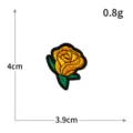 Gelbe Rosen gestickte Aufnäher, 4x3.9cm kompakte DIY Kleidung Zubehör Abzeichen Applikationen. - H0648