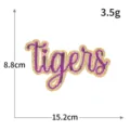 Κεντημένο μπαλώματα με πούλιες tigers χρυσό μοβ λαμπερό αξεσουάρ ρούχων DIY 1τμχ - Έμβλημα Tigers (M1453)