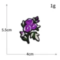 Patch brodé de rose violette, thermocollant 5,5x4cm pour décoration de vêtements DIY. - H0699