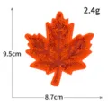 Parche de hoja de arce bordado con lentejuelas naranja accesorio de ropa 9.5x8.7cm - M1559 rojo