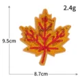 Parche bordado de lentejuelas de hoja de arce de otoño accesorio de ropa decorativo 9,5x8,7cm - M1559 dorado
