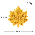 Toppa ricamata con foglia d'acero con paillettes dorate accessori per abbigliamento DIY - M1546 giallo chiaro