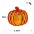 Parche bordado de lentejuelas con diseño de calabaza de otoño, accesorio 8x8.3cm - 08#M1560