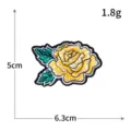Gelbe Rosen Stickerei Aufnäher, exquisite Computerbestickung Badge, Größe 5x6,3cm, Gewicht 1,8g. - H0511