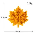 Toppa foglia d'acero con paillettes oro per abbigliamento, distintivo ricamato lucido fai da te. - M1546 giallo scuro