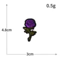 Patch brodé rose violette thermocollant badge en tissu application pour vêtement 4,8x3cm - H0711