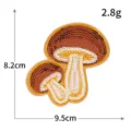 Parche bordado de lentejuelas de champiñón, estilo de cosecha de otoño brillante 9.5x8.2cm - M1553
