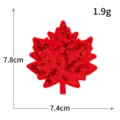 Toppa foglia d'acero con paillettes rosse accessorio abbigliamento ricamo fai da te stemma 7cm - M1546 rosso vivo