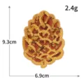 Hermoso parche bordado de lentejuelas con forma de hoja de pino otoño cosecha 9.3cm - M1562