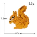 Parche bordado de ardilla con lentejuelas accesorio DIY, 7.5x8.2cm insignia de animal oro. - M1557