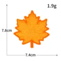 Toppa ricamata con foglia d'acero in paillettes arancione per vestiti, 7.8x7.4cm, peso 1.9g. - M1546 arancione
