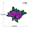 Écusson brodé rose violet, thermocollant applique en tissu pour vêtements et vestes. - H0520