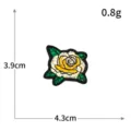 Gelbe Rose bestickter Aufnäher Kleidung Zubehör Abzeichen mit Maßangaben für DIY Basteln. - H0643