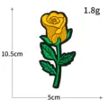 Gelbe Rosen Bestickung Aufnäher, dekoratives Kleidung Zubehör Applikation Abzeichen 10.5cm - H0625