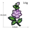Patch Brodé de Fleur de Rose Violette Thermocollant Applique Vêtement Badge en Tissu - H0703