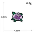Ecusson brodé rose violet avec adhésif thermocollant pour la décoration de vêtements DIY. - H0643