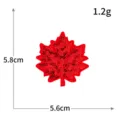 Toppa ricamata con foglia d'acero in paillettes rosse, lucente accessorio DIY 5.8x5.6cm. - M1548 rosso vivo