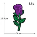 Patch brodé rose violette thermocollant badge en tissu pour vêtements veste DIY 10,5x5cm - H0625