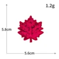 Toppa ricamata con foglia d'acero in paillettes rosse, accessorio fai da te, 5.8x5.6cm. - M1548 rosso rosa