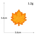 Toppa ricamata con foglia d'acero in paillettes arancioni per vestiti, misura 5.8x5.6cm. - M1548 arancione