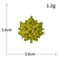 Toppa ricamata con foglia d'acero e paillettes verdi per decorare vestiti e cappelli. - M1548 verde