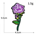 Patch Brodé Rose Violette Thermocollant Écusson Tissu pour Vêtement Bricolage Accessoire DIY - H0547