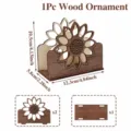 Portatovaglioli in legno di girasole supporto per fazzoletti da tavola ornamento decorativo - Portarotolo da cucina girasole