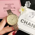 Dames Roségoud Quartz Horloge Elegante Mode Casual Polshorloge met Metalen Band - Geelgoud