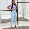 Women's high waist tight elastic stretch pencil denim jeans casual stylish pants. - S / Light Blue