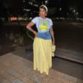 Women fashion short sleeve t-shirt and denim patchwork maxi skirt two piece set summer chic - Yellow