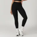 Pantaloni da yoga neri a vita alta, leggings elasticizzati per fitness e allenamento. - Taglia S / Pantaloni e gonne / Nero premium
