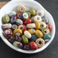 Retro large hole ceramic beads colorful glaze spacer beads for DIY jewelry making variant - 9x15mm Hole approx 6mm / Large Hole Beads with Flambe Glaze in Mixed Colors